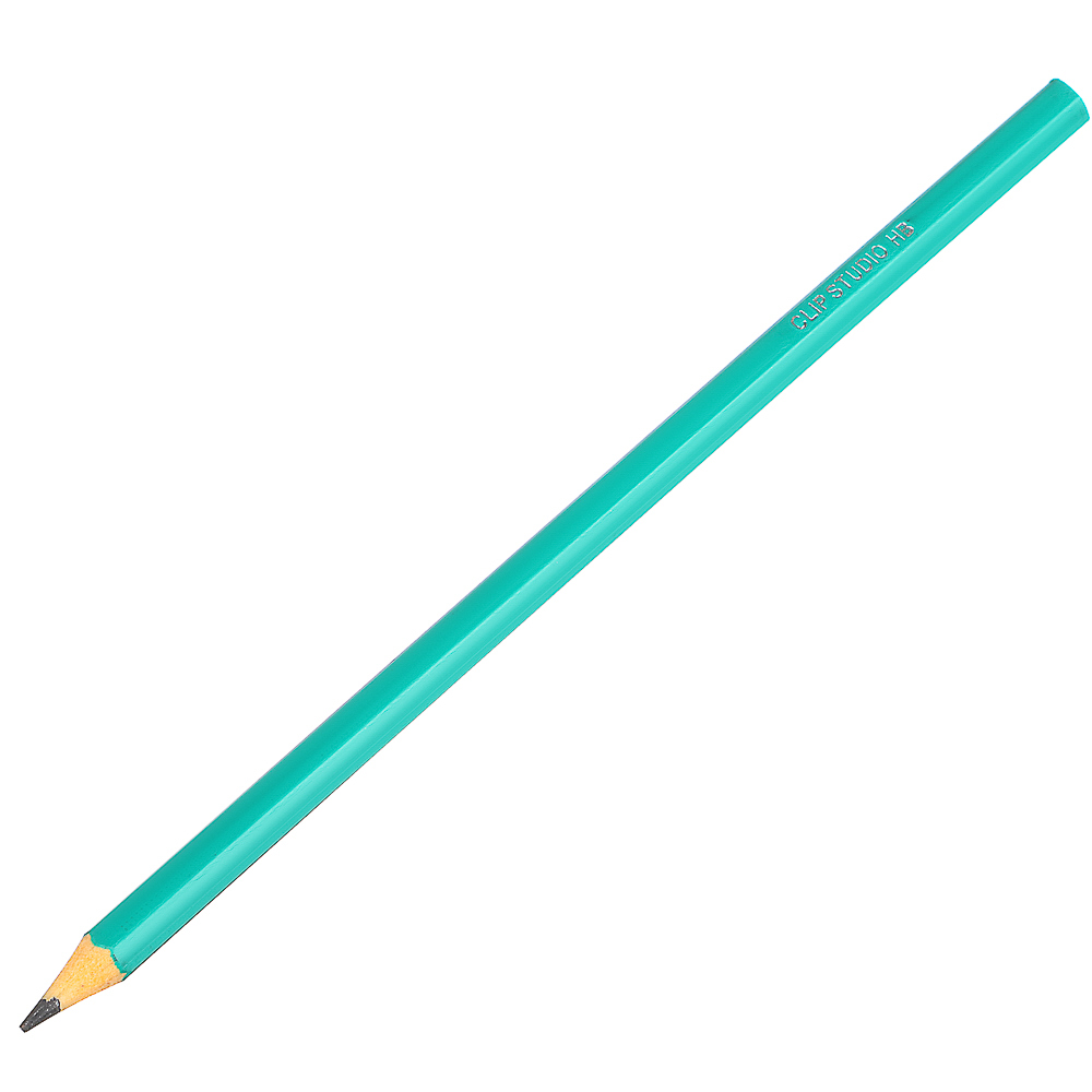 Карандаши чернографитные ClipStudio 3 шт, без ластика, HB, пластик, шестигранный зеленый корпус, арт.№ 525-116