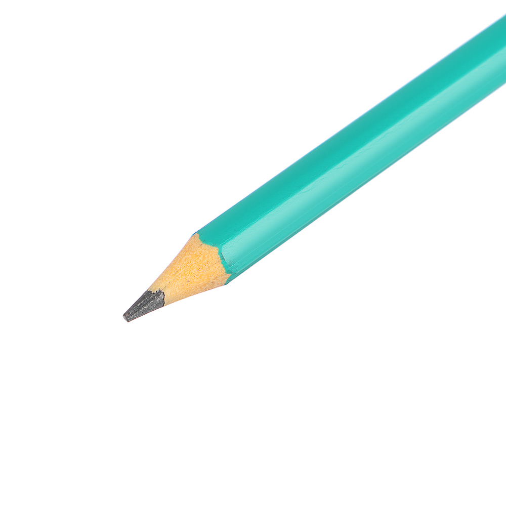 Карандаши чернографитные ClipStudio 3 шт, без ластика, HB, пластик, шестигранный зеленый корпус, арт.№ 525-116