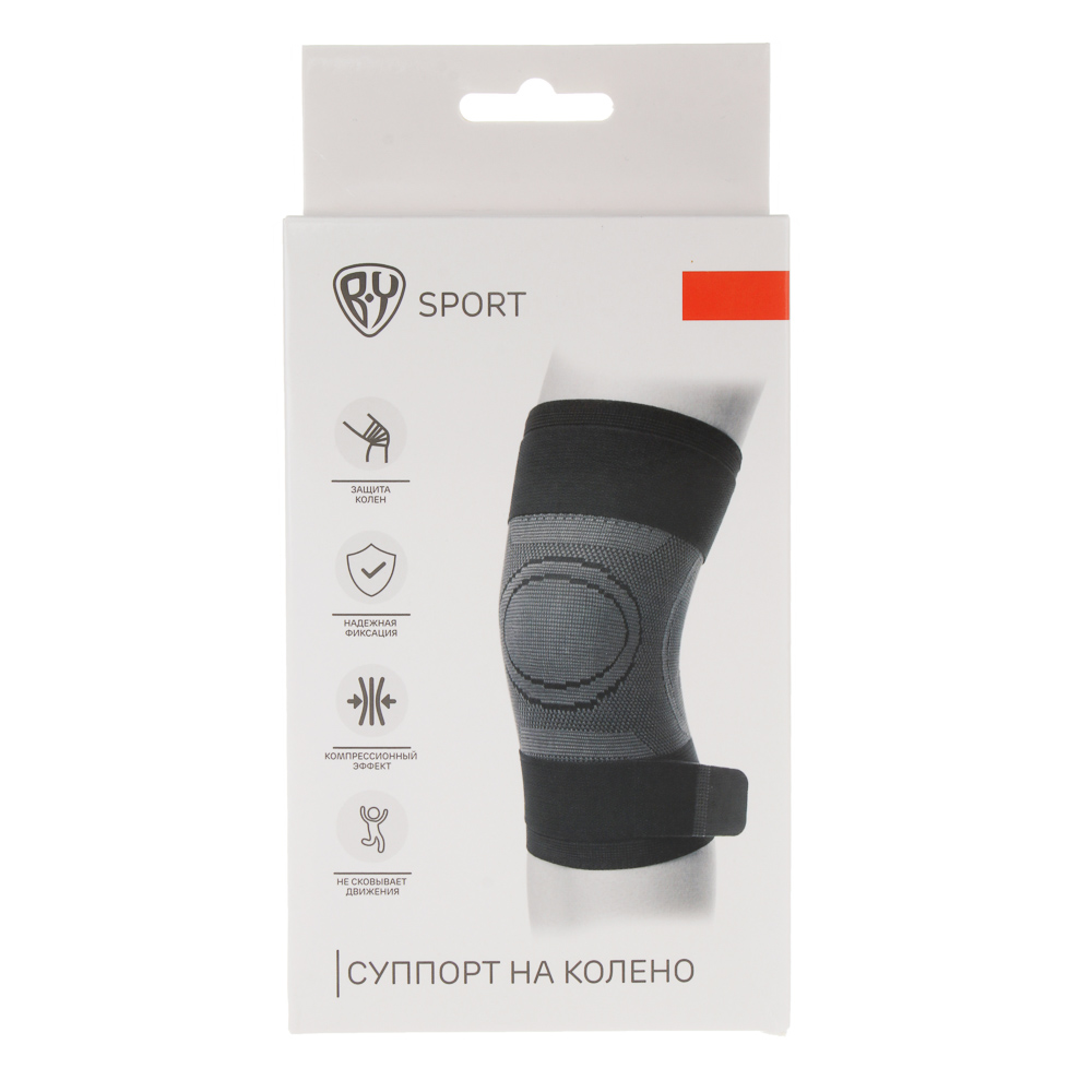 Суппорт на колено, тм BY SPORT, 28х16см, полиэфирное волокно 50%, полиэстер 35%, латекс 15%, арт.№ 138-064