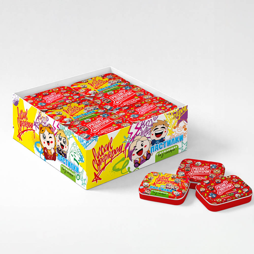 BY Русские Супергерои Конфеты без сахара со вкусом "Лесные ягоды", 14 г, арт.№ 347-560