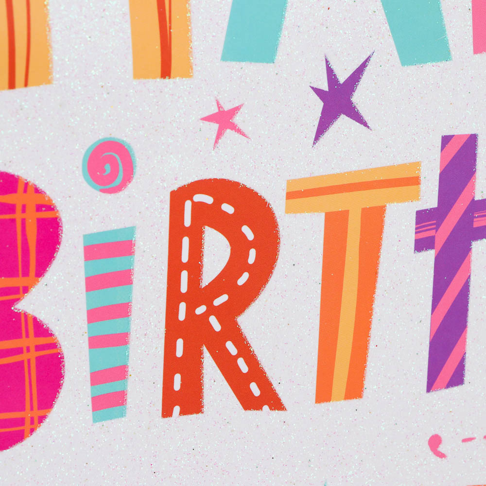 Пакет подарочный тм LADECOR, вскч бум., с фольг.слоем, L 26x32x12см, 4 диз., С Днем Рождения, арт.№ 507-220