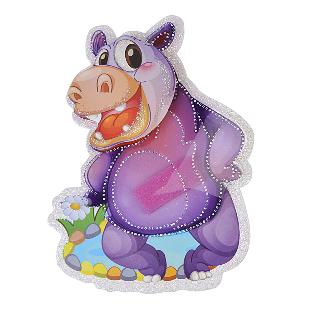 Наклейка детская 5D, 15х11см, пластик, бумага, "Животные", 12 дизайнов, арт.12-02, арт.№ 503-383