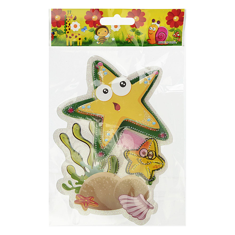 Наклейка детская 5D, 15х11см, пластик, бумага, "Животные", 12 дизайнов, арт.12-02, арт.№ 503-383