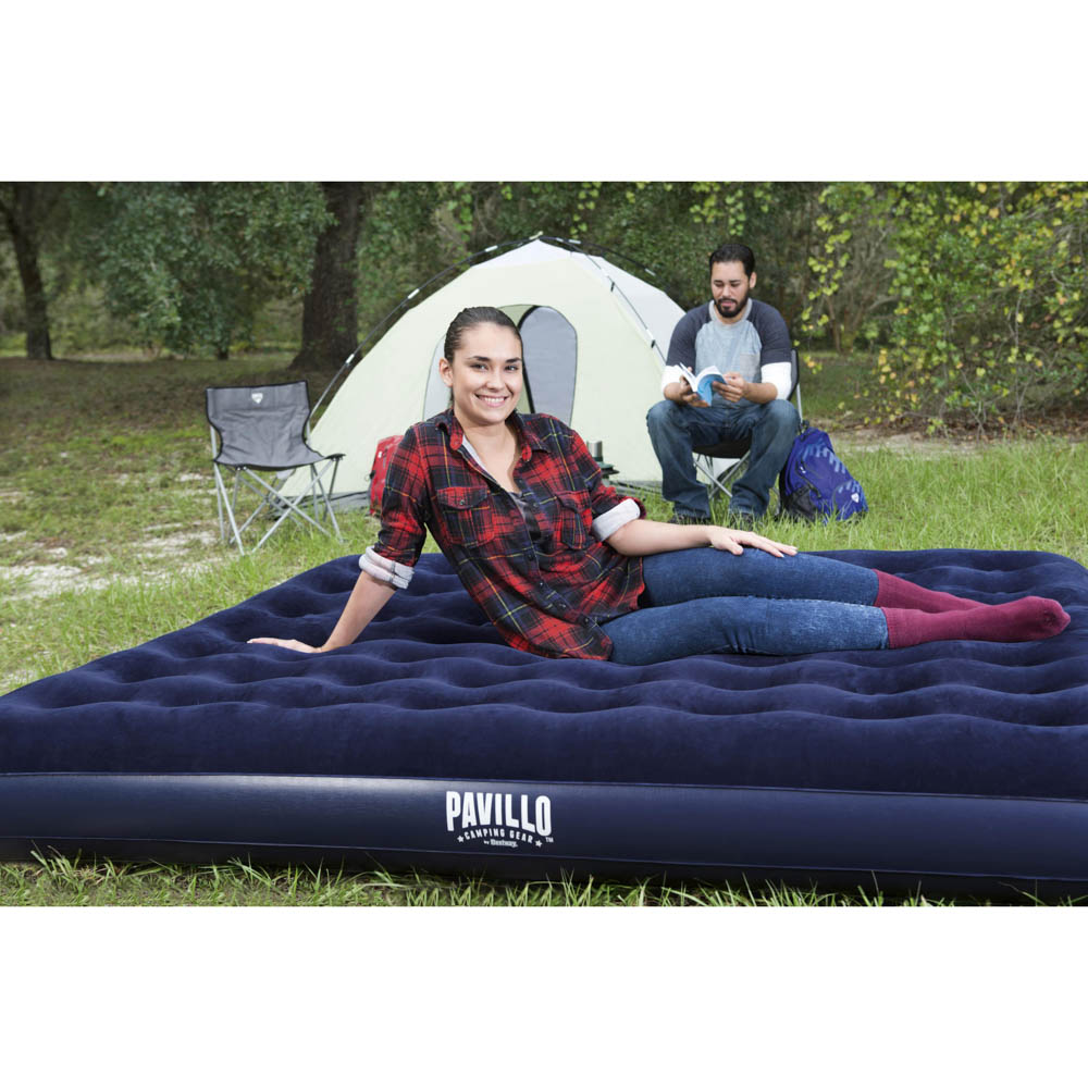 BESTWAY Матрас надувной FLOCKED AIR, 203x183x22см, до 300кг, 67004, арт.№ 332-016