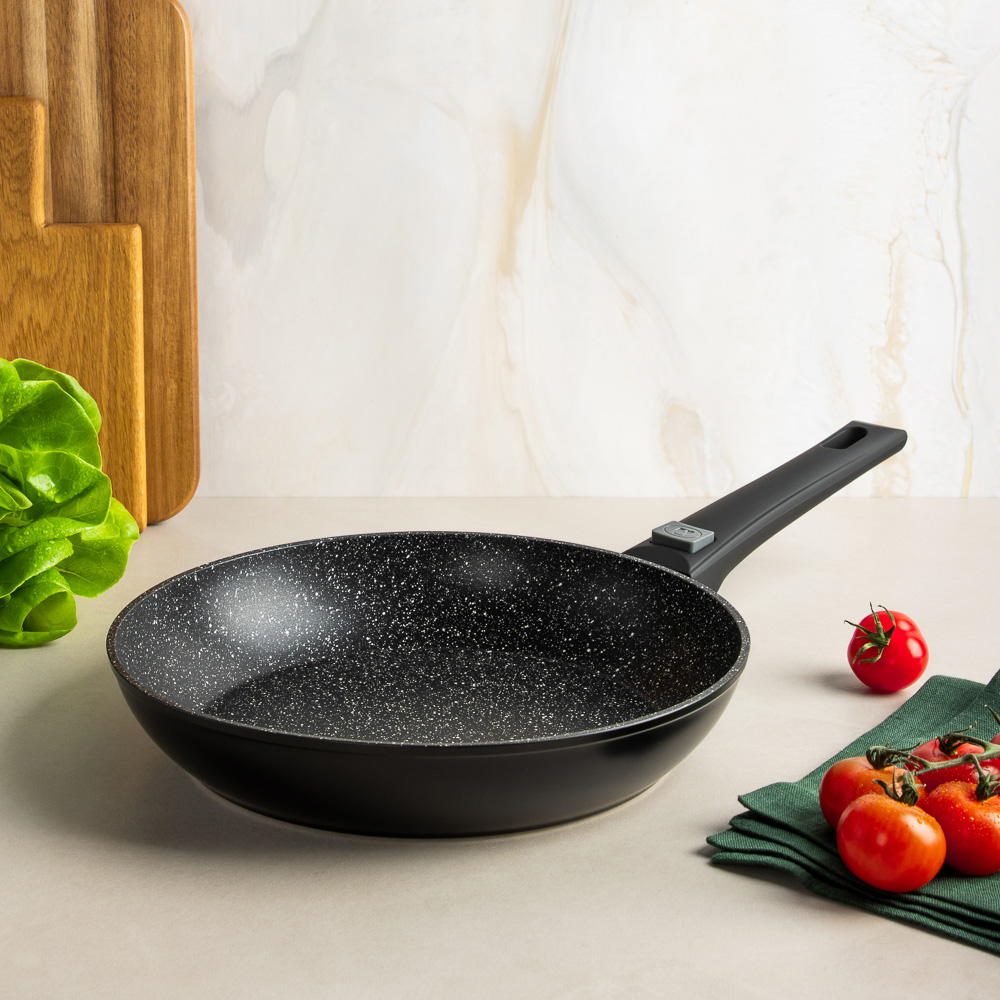 SATOSHI Оникс Сковорода литая d26см, антипригарное покрытие "мрамор", съемная ручка, индукция, арт.№ 846-730