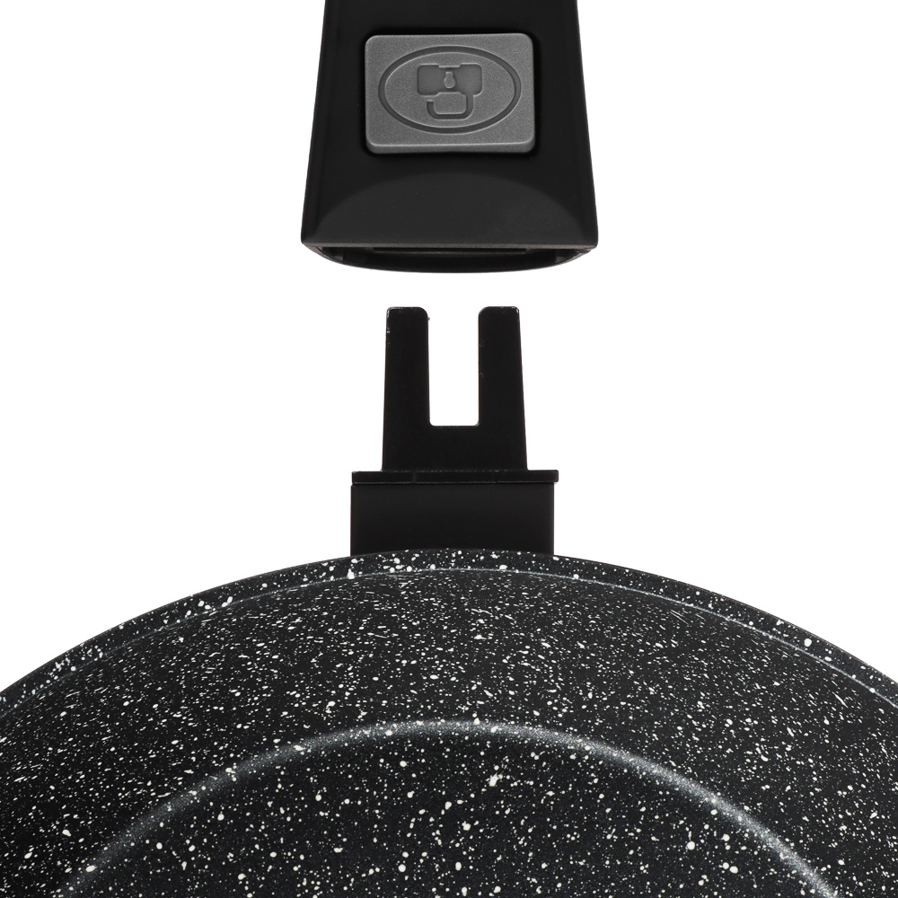 SATOSHI Оникс Сковорода литая d28см, антипригарное покрытие "мрамор", съемная ручка, индукция, арт.№ 846-731