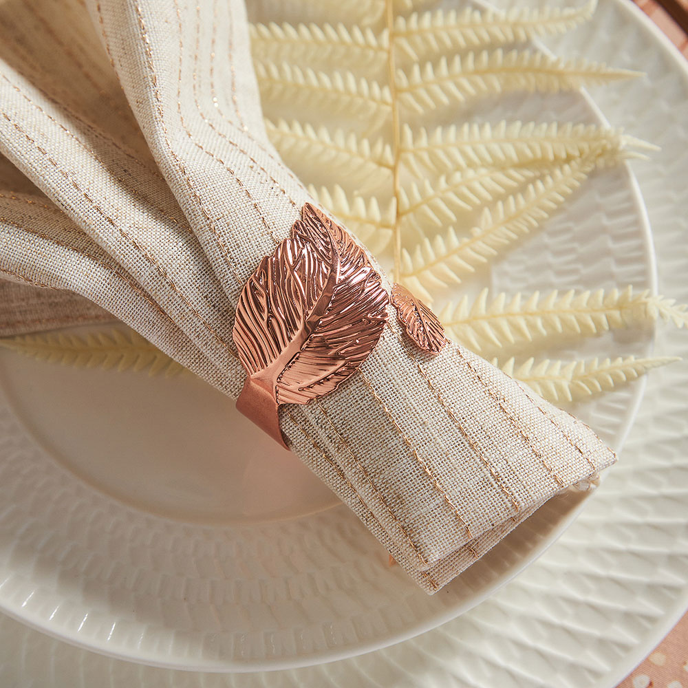 BY COLLECTION White Line Кольцо для сервировки 2шт, 100% металл, цвет розовое золото, арт.№ 488-111