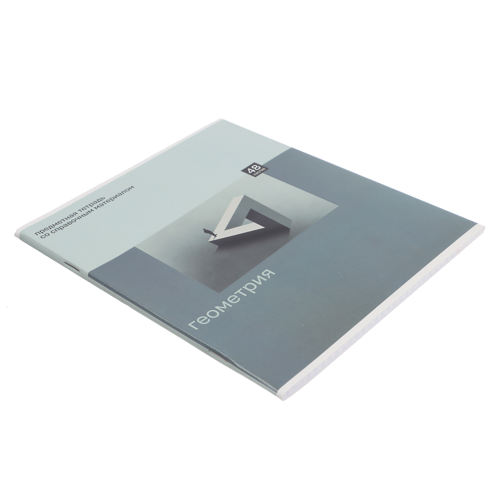 Тетрадь общая 48 листов "Предметная" ClipStudio, БЕЛЫЕ ЛИСТЫ, обл.картон "Монохром" скрепка, 7 видов, справ.материал, арт.№ 578-159