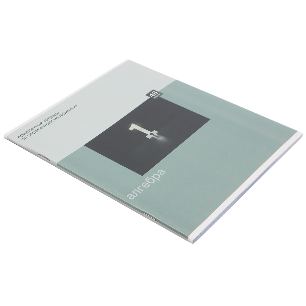 Тетрадь общая 48 листов "Предметная" ClipStudio, БЕЛЫЕ ЛИСТЫ, обл.картон "Монохром" скрепка, 7 видов, справ.материал, арт.№ 578-159