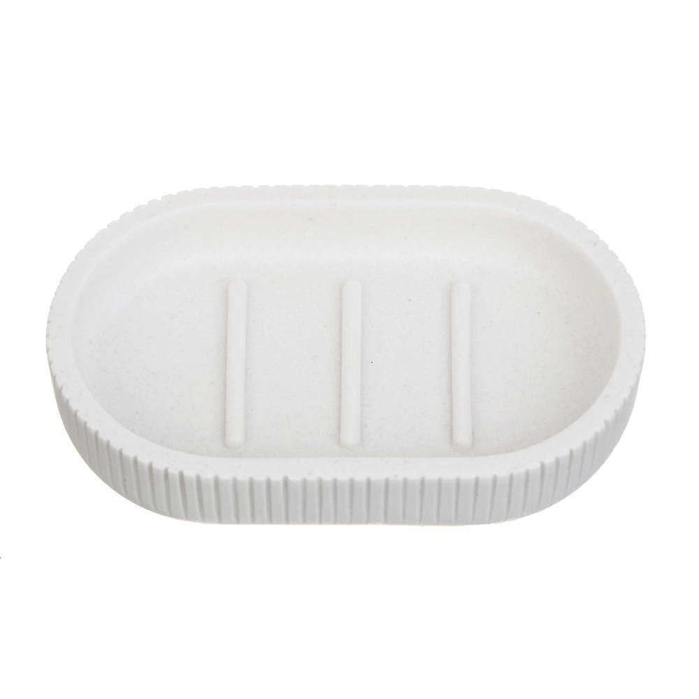 Мыльница тм VETTA Дакота, смола (полирезин), белый, 14x8,7x2,5см, арт.№ 463-556