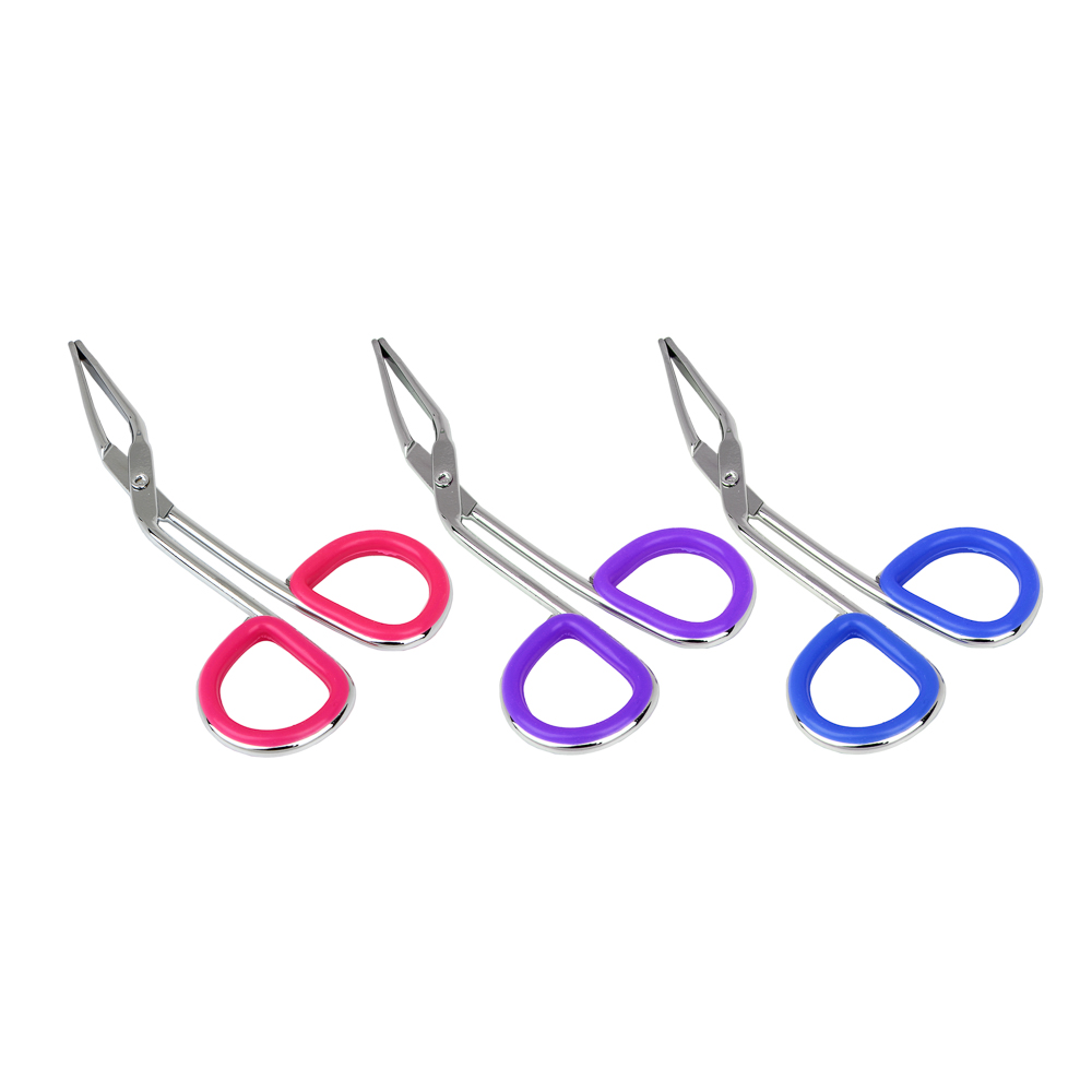 ЮНИLOOK Пинцет для бровей с ручками, металл, резина, 8см, HS-0630, арт.№ 305-273