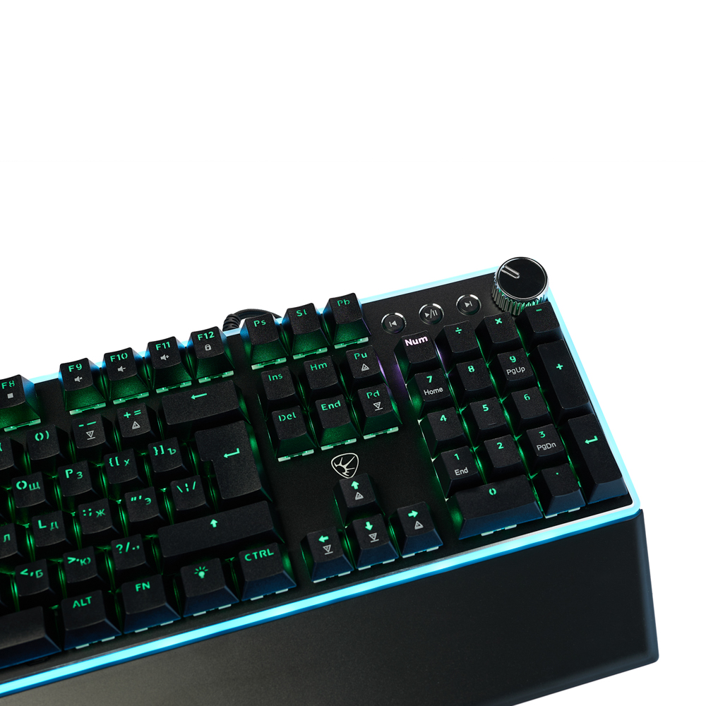 Игровая клавиатура проводная BY Pavez FULL SIZE ISO, мех., 108кл.,Outemu"Brown",RGB,2м,энкодер, арт.№ 405-076