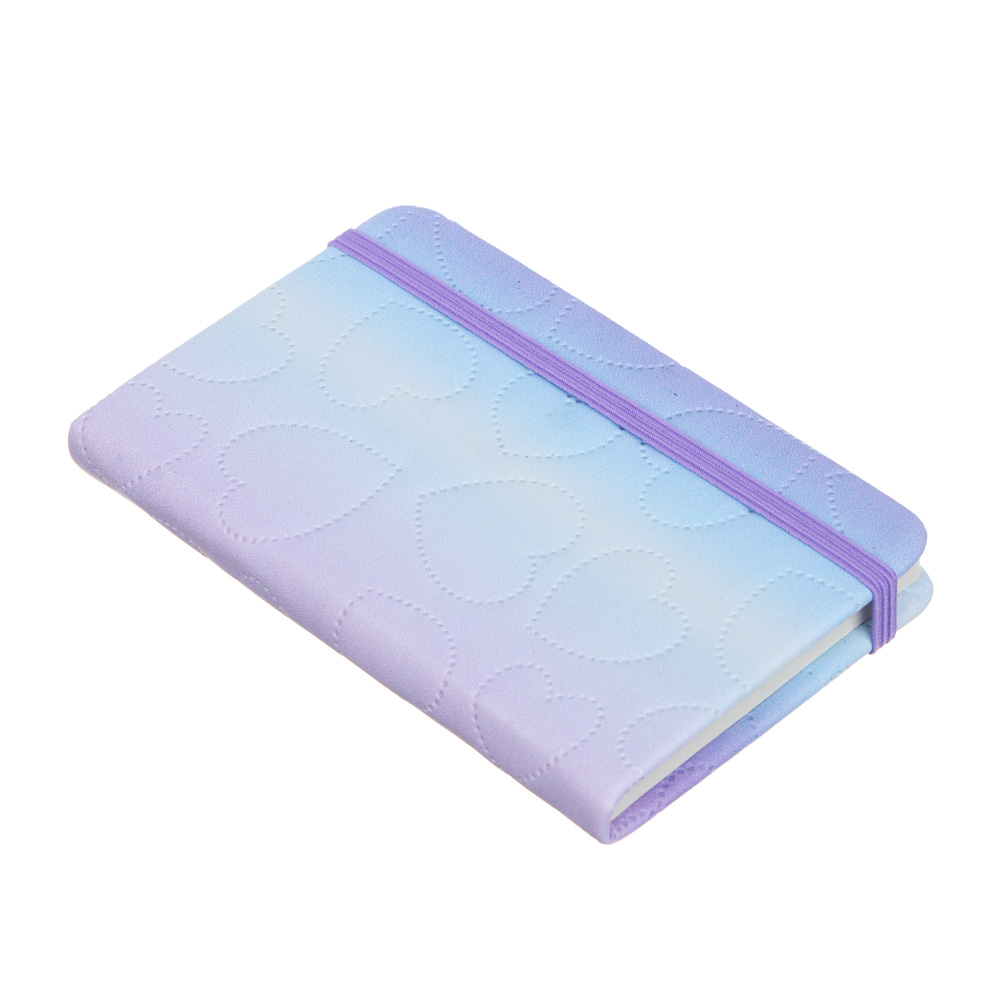 Записная книжка А6 80л., тв.обложка, резинка, закладка, PU, бумага, 4 дизайна, арт.№ 574-009