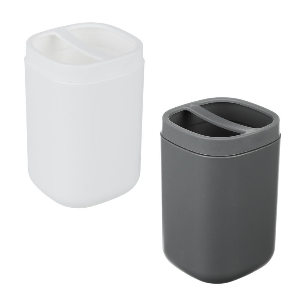 VETTA Стакан с разделителем для зубных щеток и пасты Prime, пластик, 7,5х7,5х11,7см, 2 цвета, арт.№ 463-177