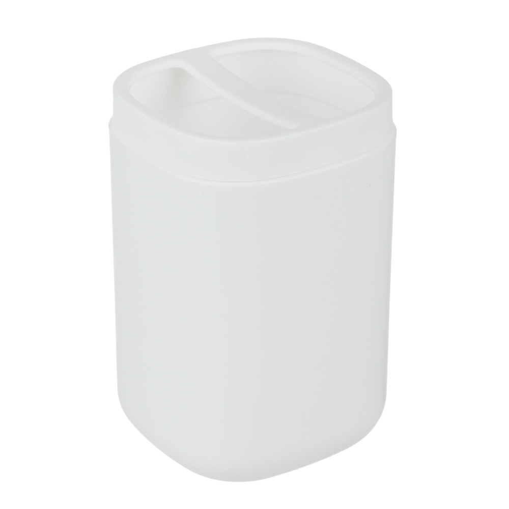 VETTA Стакан с разделителем для зубных щеток и пасты Prime, пластик, 7,5х7,5х11,7см, 2 цвета, арт.№ 463-177