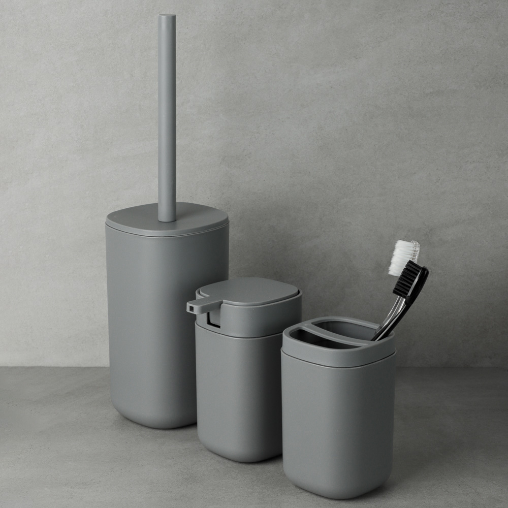 VETTA Стакан с разделителем для зубных щеток и пасты Prime, пластик, 7,5х7,5х11,7см, 2 цвета, арт.№ 463-177