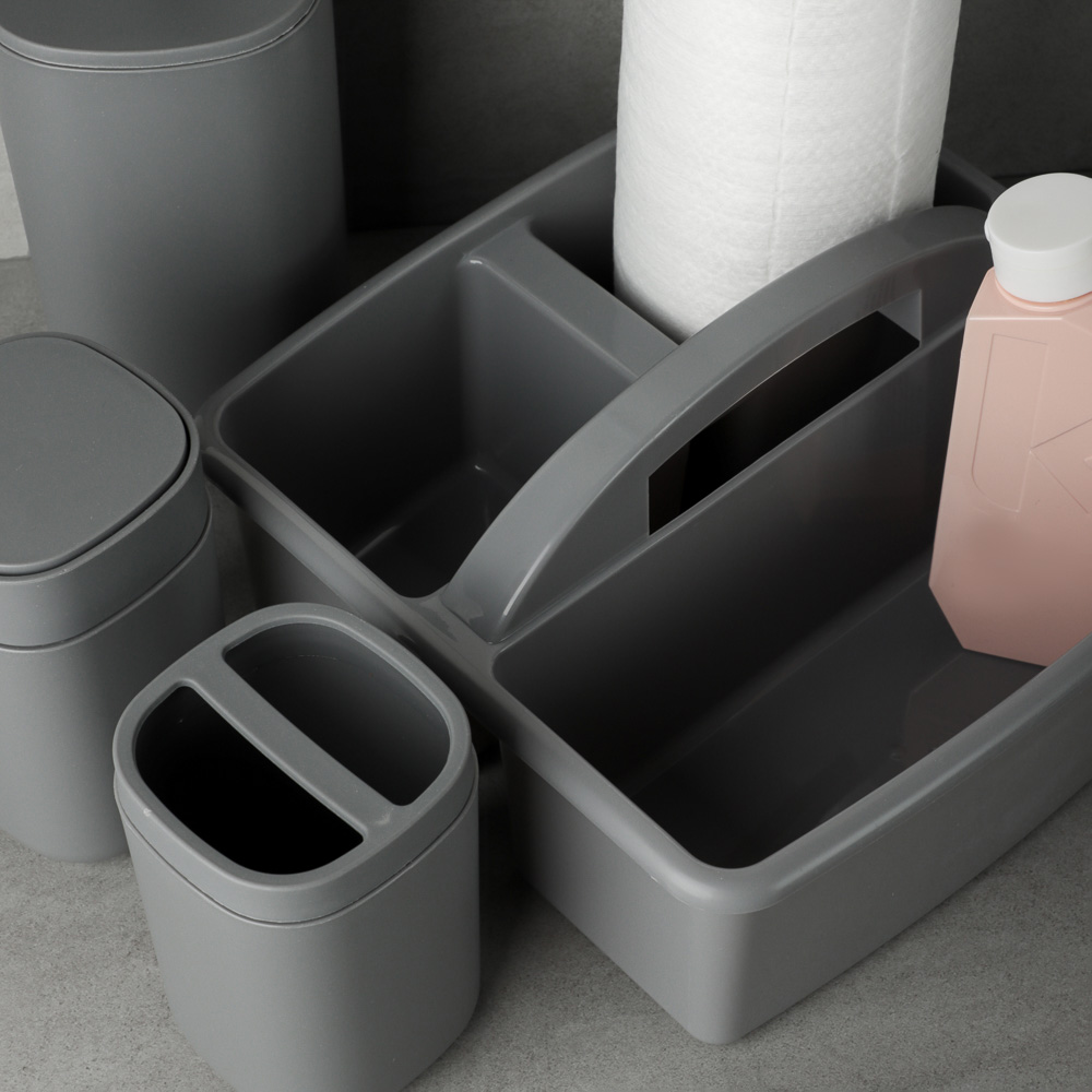 VETTA Стакан с разделителем для зубных щеток и пасты Prime, пластик, 7,5х7,5х11,7см, 2 цвета, арт.№ 463-177