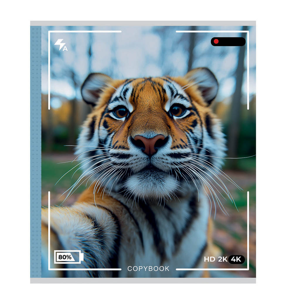 Тетрадь 48 л., А5, в клетку, БЕЛЫЕ ЛИСТЫ, обложка картон, скрепка, ВД-лак, арт.№ 578-190