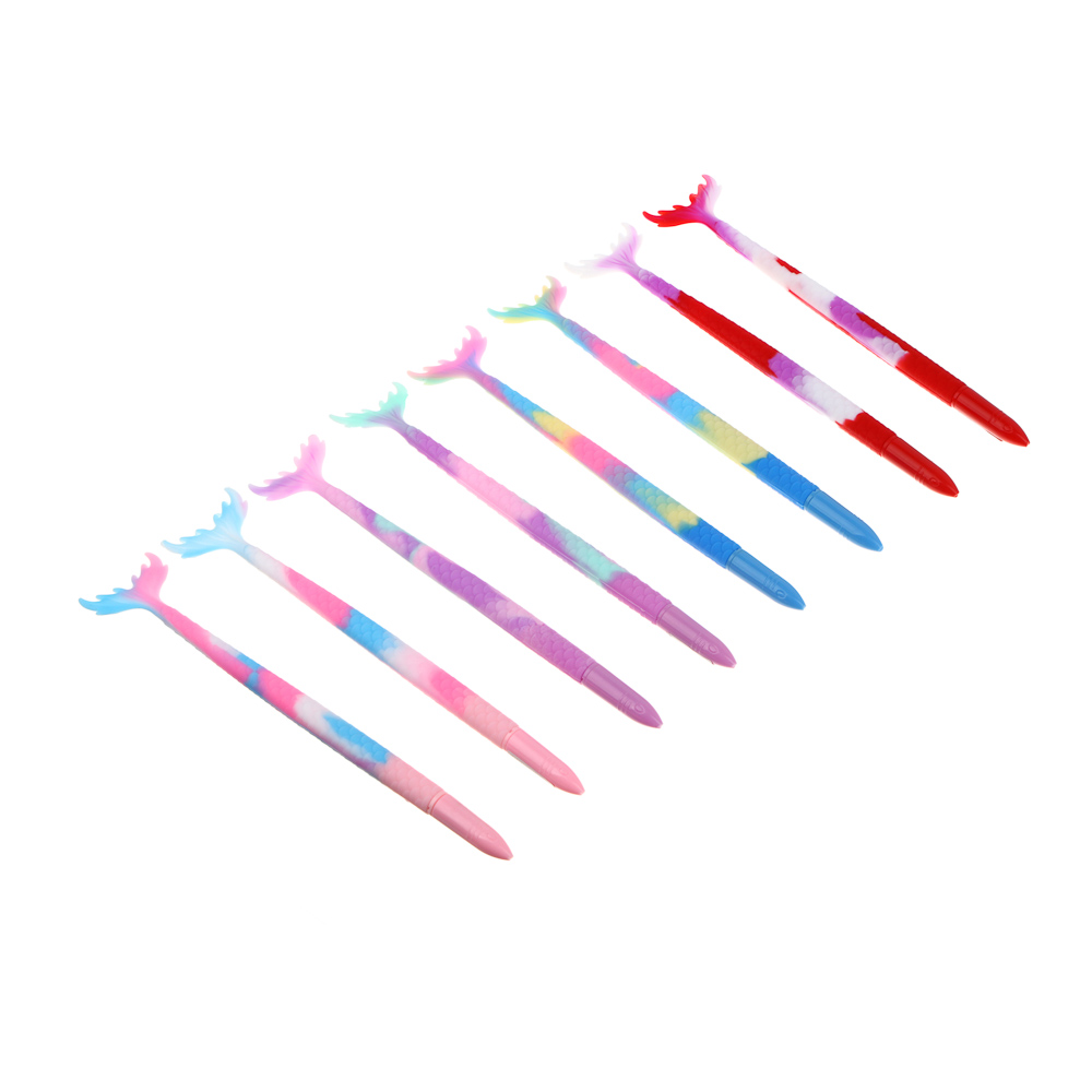 Ручка гелевая синяя, в форме хвоста русалки, гибкий корпус "софт тач", 20,5 см, 4 цвета корпуса, арт.№ 591-191