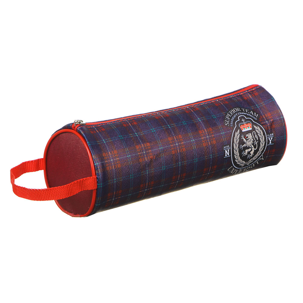 Хайскул Пенал, мягкий круглый, 21х7х7см, ПВХ 0,8мм, с ручкой, с антисминаемым вкладышем, арт.№ 238-255