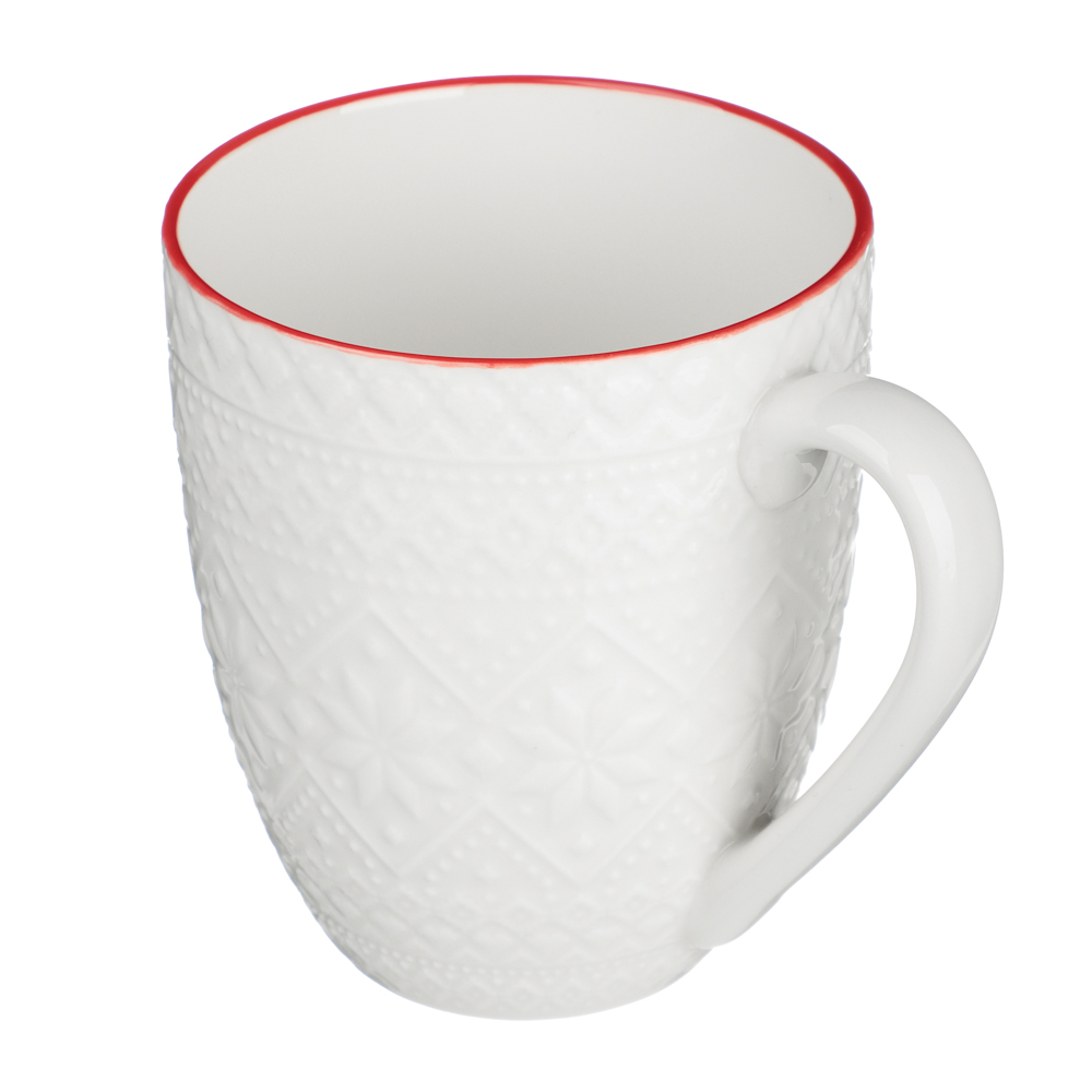 MILLIMI Рельеф Кружка 380мл, белая, фарфор, подарочная упаковка, арт.№ 820-684
