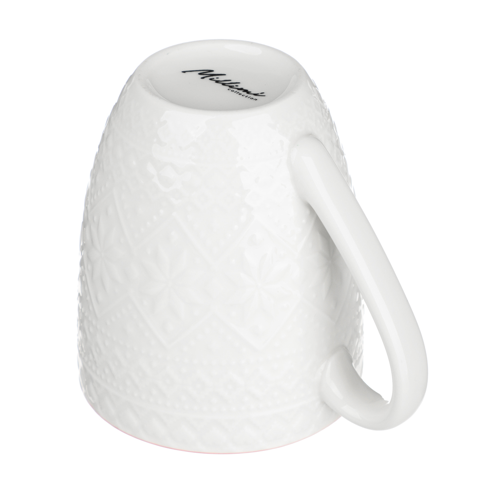 MILLIMI Рельеф Кружка 380мл, белая, фарфор, подарочная упаковка, арт.№ 820-684