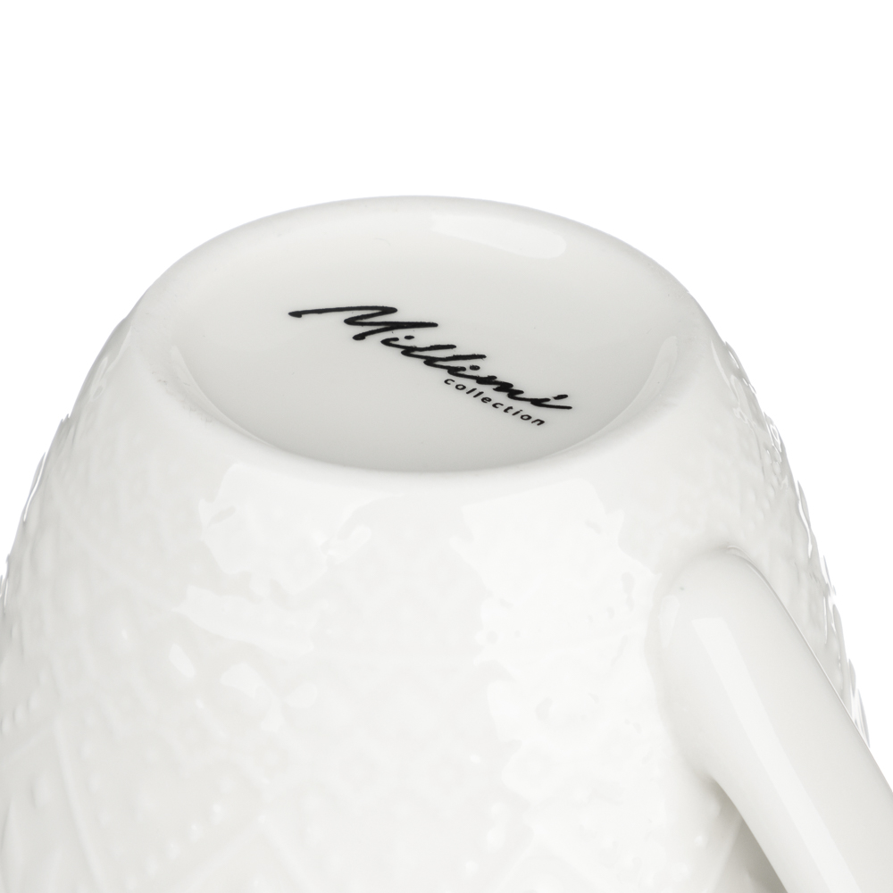 MILLIMI Рельеф Кружка 380мл, белая, фарфор, подарочная упаковка, арт.№ 820-684