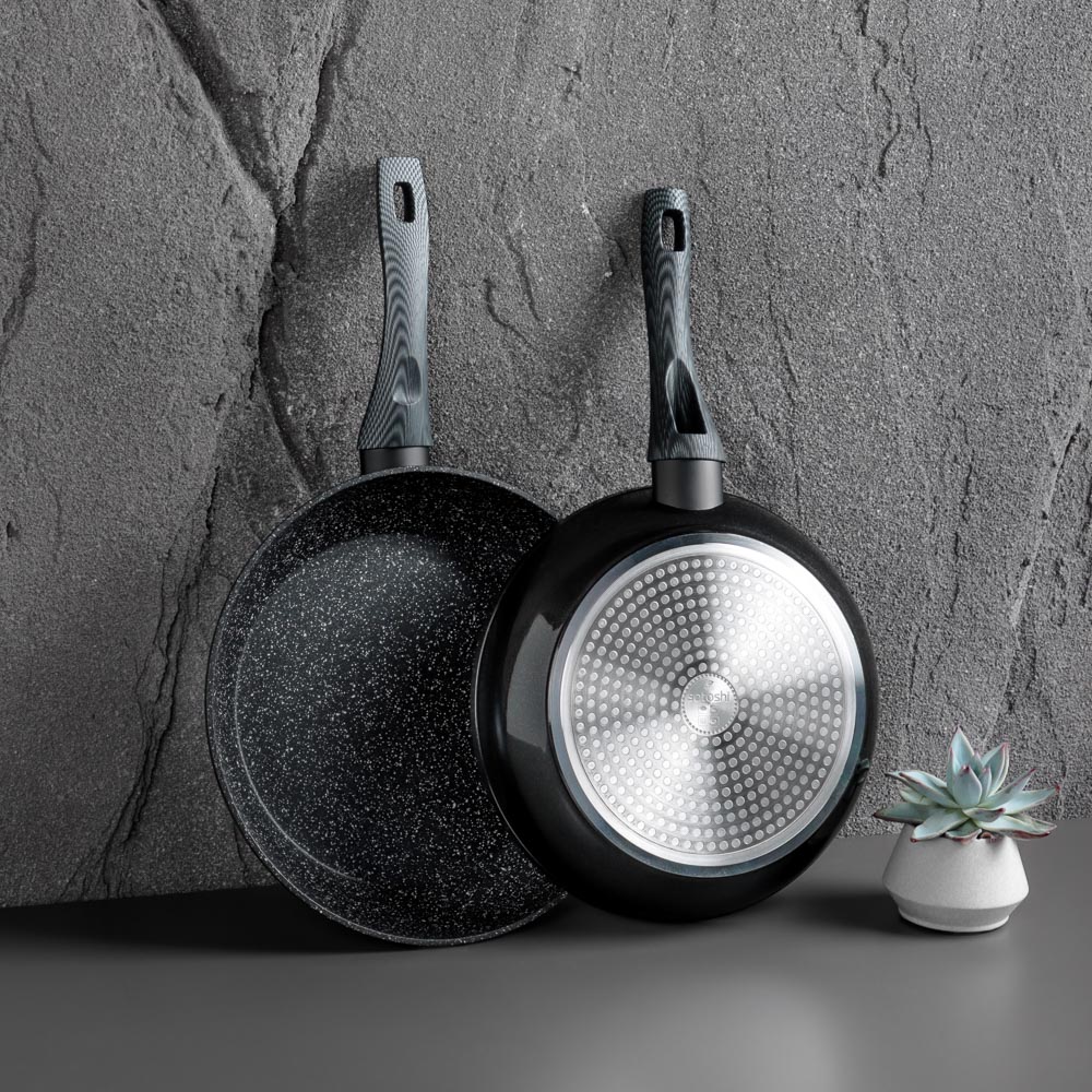 SATOSHI Карбон Сковорода литая d26см, антипригарное покрытие Мрамор, индукция, арт.№ 846-453