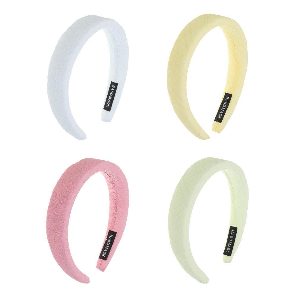 ЮНИLOOK Ободок для волос, 3,2см, полиэстер, пластик, поролон, 4 цвета, ACS-26, арт.№ 323-009
