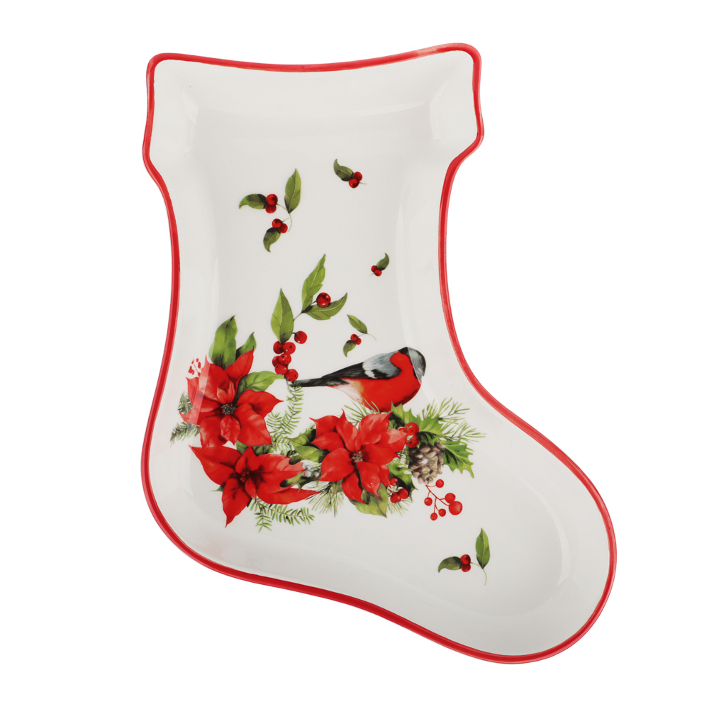 MILLIMI Винтер Блюдо в форме сапожка, 25,5х19,5х3,5см, керамика, арт.№ 820-824