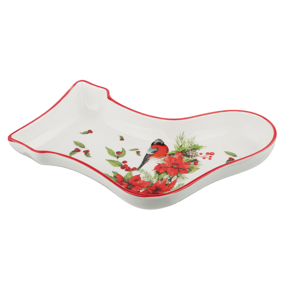 MILLIMI Винтер Блюдо в форме сапожка, 25,5х19,5х3,5см, керамика, арт.№ 820-824