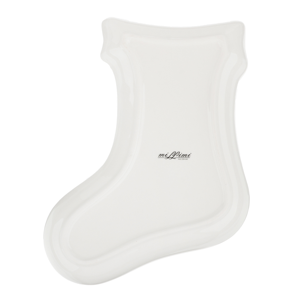 MILLIMI Винтер Блюдо в форме сапожка, 25,5х19,5х3,5см, керамика, арт.№ 820-824