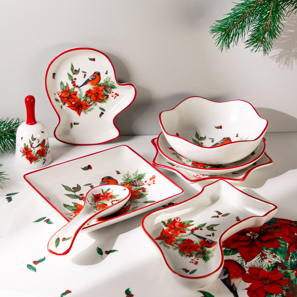 MILLIMI Винтер Блюдо в форме сапожка, 25,5х19,5х3,5см, керамика, арт.№ 820-824