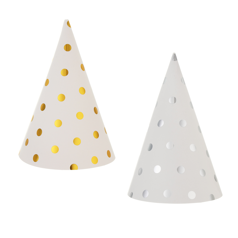 Fntastic Набор колпаков для вечеринки, 6 шт, диаметр 20 см, бумага, 2 дизайна, арт.№ 585-061