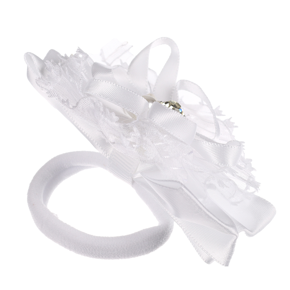 BERIOTTI Бант на резинке, 10см, полиэстер, пластик, белый, ШБ20-2, арт.№ 316-319