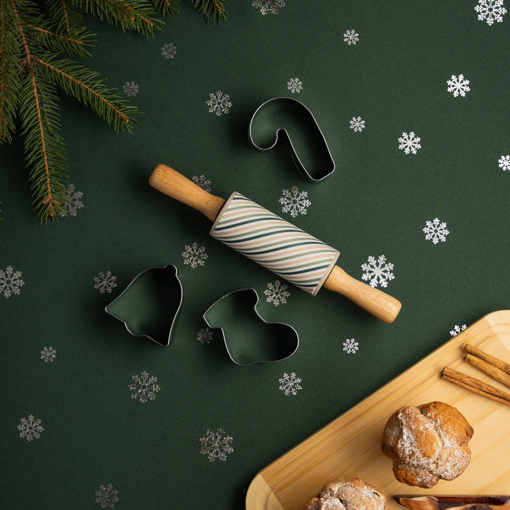 Новогодняя коллекция Фелиз Набор 4 пр., скалка силиконовая 23см, формы для печенья 3 шт нерж.сталь, арт.№ 856-203