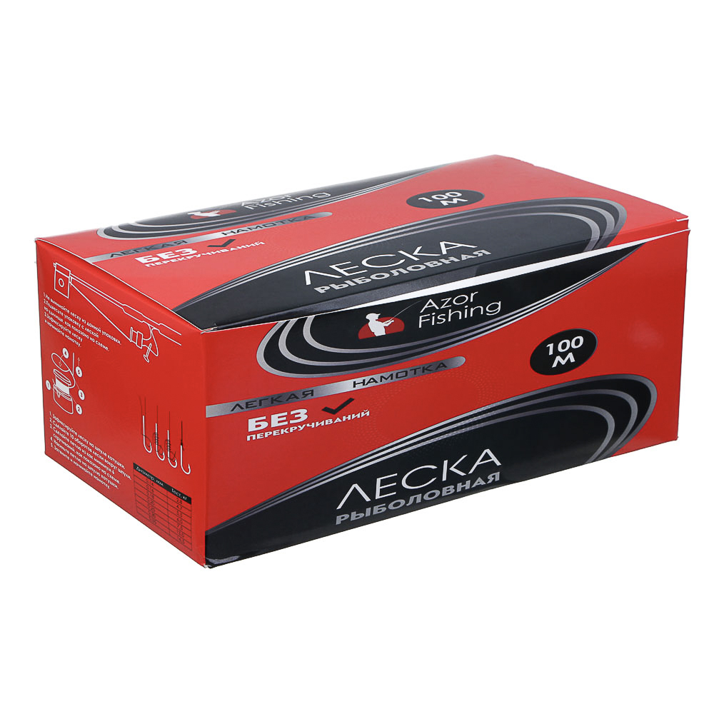 AZOR FISHING Леска "Легкая намотка", нейлон, 100м, 0,20мм, 6,0кг, арт.№ 144-056