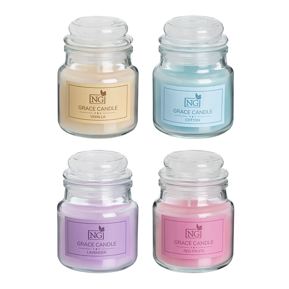 NEW GALAXY Cвеча ароматизированная Grace Candle 80 гр. ваниль, хлопок, лаванда, красные фрукты, арт.№ 778-172