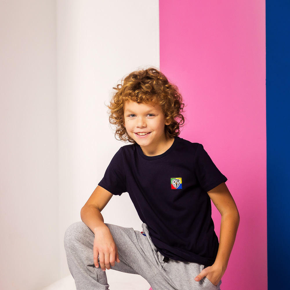 BY Basic Футболка детская, хлопок, цвет темно-синий, размер 146, арт.№ 833-313