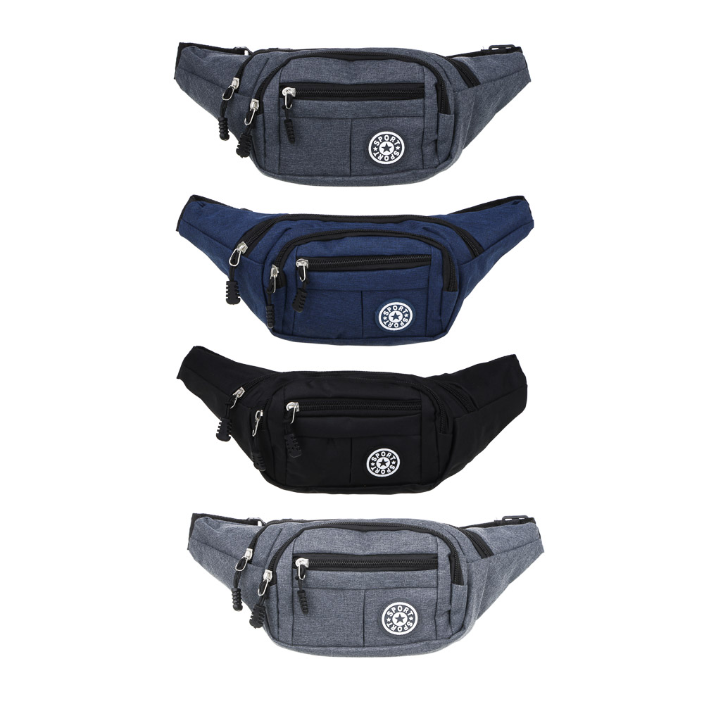 ЮL Сумка поясная, полиэстер, 34х14см, 3-4 цвета, СП20-01, арт.№ 337-093