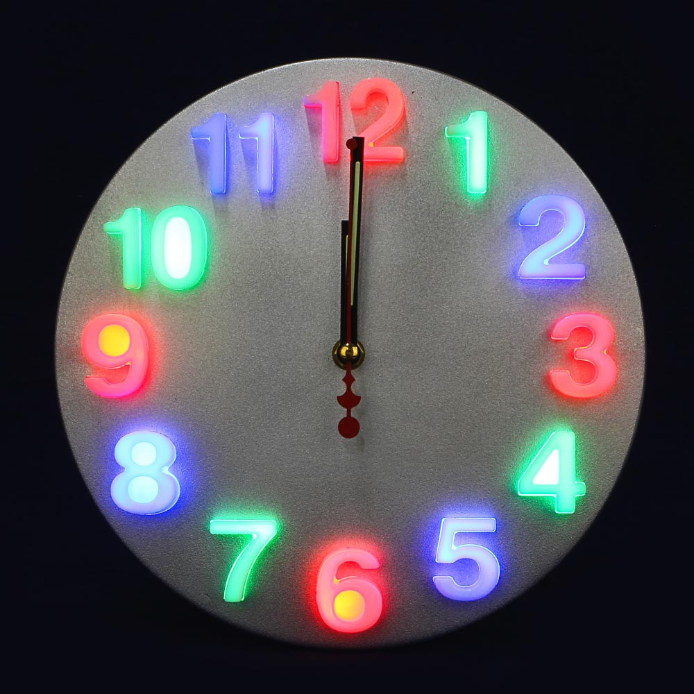 LADECOR CHRONO Часы настенные со светящимися цифрами, LED , d=25 см, пластик, арт.№ 581-833