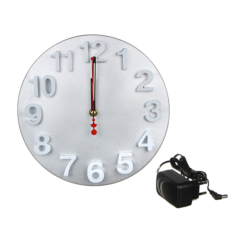 LADECOR CHRONO Часы настенные со светящимися цифрами, LED , d=25 см, пластик, арт.№ 581-833