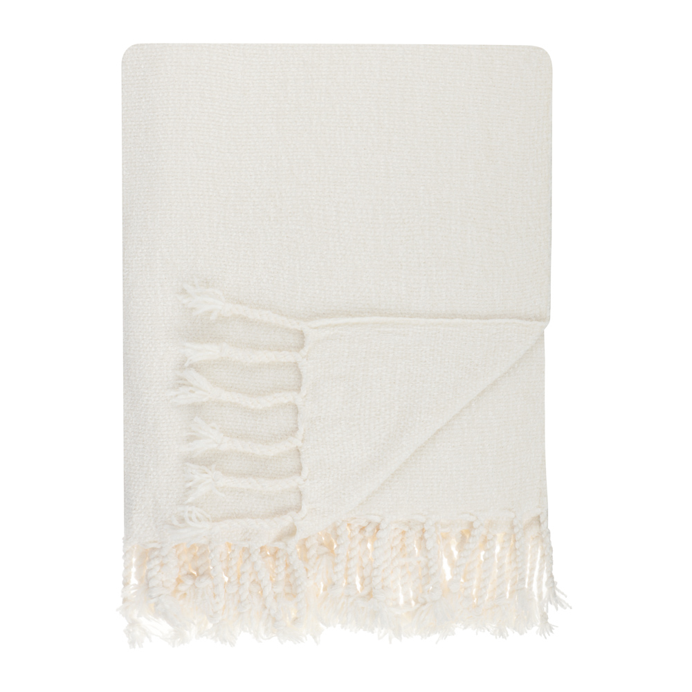 PROVANCE Фелиз Плед синель, 130х170см, 100% полиэстер, молочный, арт.№ 492-228