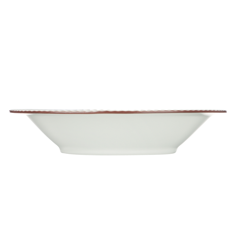 Тарелка суповая Лусия тм MILLIMI, 21,3см, фарфор, кремовый, арт.№ 816-247