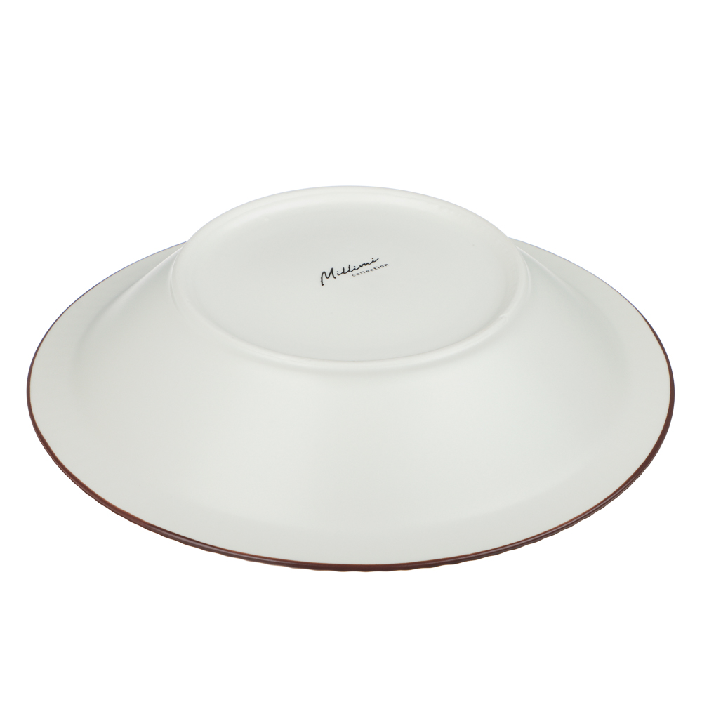 Тарелка суповая Лусия тм MILLIMI, 21,3см, фарфор, кремовый, арт.№ 816-247