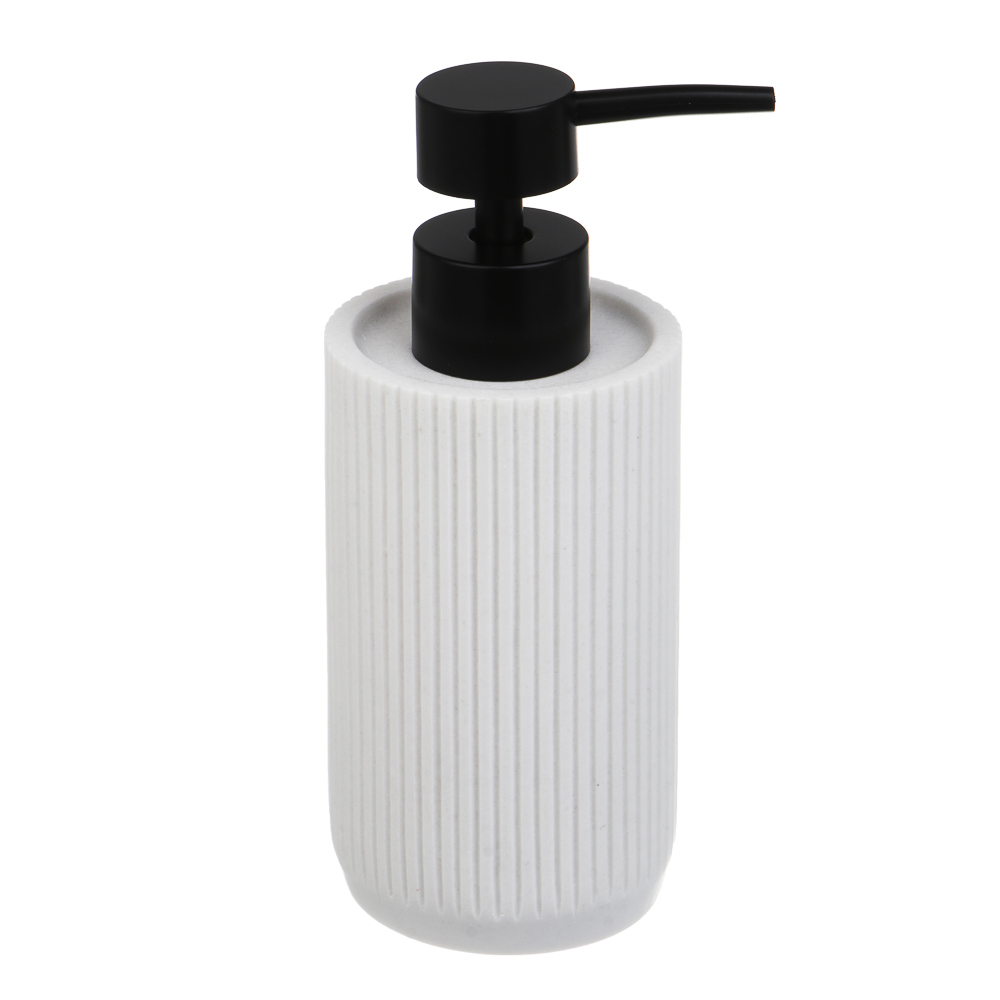 Диспенсер для жидкого мыла тм VETTA Дакота, 250мл, смола (полирезин), белый, 6,5x6,5x16,5см, арт.№ 463-614