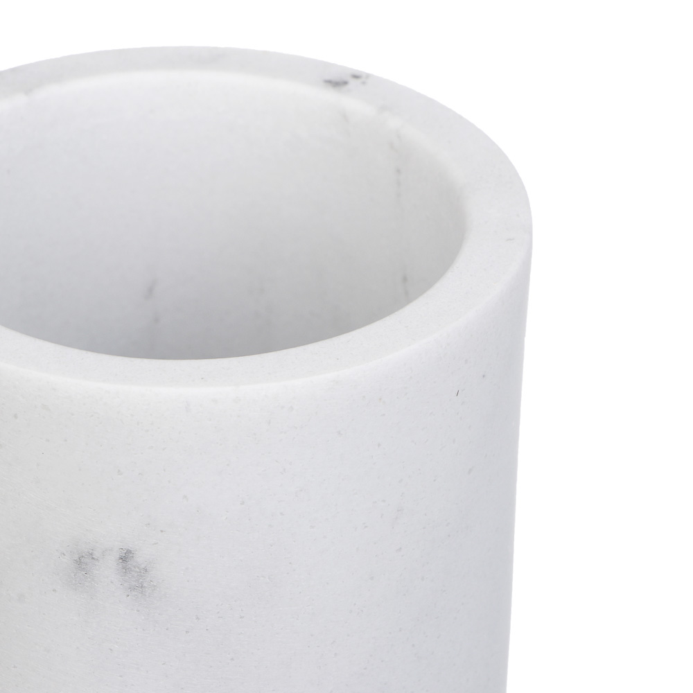 Стакан для ванной комнаты тм VETTA Мрамор, смола (полирезин), бело-серый, 7,5x7,5x10см, арт.№ 463-560