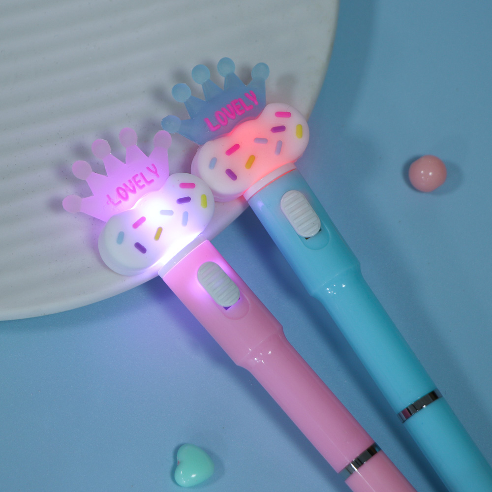 Ручка шариковая синяя 0,7мм, с LED подсветкой "Корона", 2 вида, арт.№ 591-299