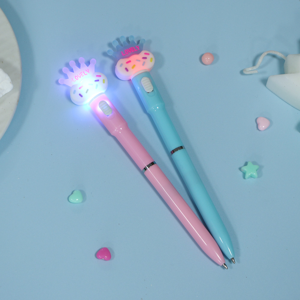 Ручка шариковая синяя 0,7мм, с LED подсветкой "Корона", 2 вида, арт.№ 591-299