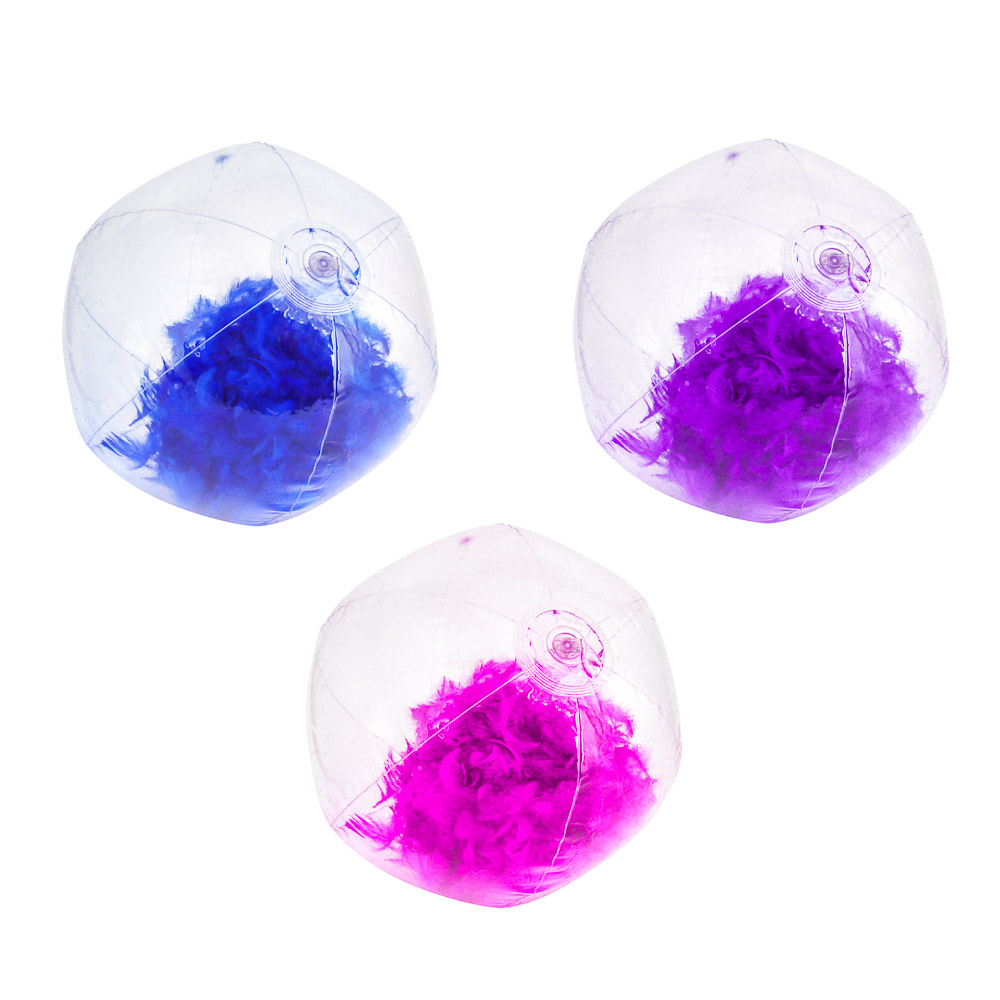 SILAPRO Мяч надувной пляжный с перьями, d=40см, ПВХ 0,18 мм, арт.№ 134-001